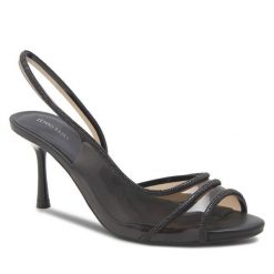 Sandały Jenny Fairy. Czarne sandały Jenny Fairy, bez wzorów, bez obcasa, na szpilce, bez zapięcia. Za 129.99 zł.