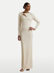 LAUREN RALPH LAUREN Sukienka wieczorowa 253P03589002 Écru Slim Fit. Sukienki Lauren Ralph Lauren, bez wzorów, z syntetyku, wizytowe, bez kołnierzyka, bez ramiączek. Za 1,599.00 zł.
