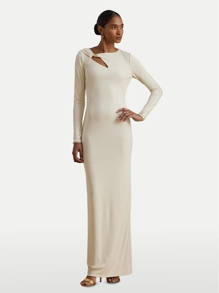 LAUREN RALPH LAUREN Sukienka wieczorowa 253P03589002 Écru Slim Fit. Sukienki Lauren Ralph Lauren, bez wzorów, z syntetyku, wizytowe, bez kołnierzyka, bez ramiączek. Za 1,599.00 zł.