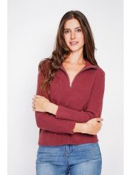 William de Faye Sweter w kolorze bordowym rozmiar: 36. Czerwone swetry William de Faye, bez wzorów, ze splotem, bez ramiączek. Za 113.99 zł.