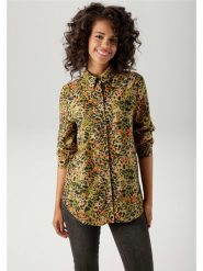 Aniston Bluzka w kolorze zielono-pomarańczowym rozmiar: 38. Zielone bluzki Aniston, bez wzorów, z wiskozy, bez kołnierzyka, bez ramiączek. Za 56.53 zł.