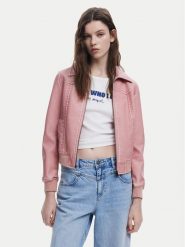 Desigual Kurtka z imitacji skóry 25SWEW47 Różowy Loose Fit. Czerwone kurtki Desigual, xxl, bez wzorów, ze skóry, bez kaptura. Za 319.99 zł.