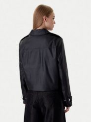 Calvin Klein Jeans Kurtka z imitacji skóry Moto LV047E501G Czarny Regular Fit. Czarne kurtki Calvin Klein Jeans, l, bez wzorów, z jeansu, bez kaptura. Za 849.99 zł.