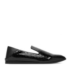 Lordsy GINO ROSSI. Czarne lordsy Gino Rossi, bez wzorów, bez obcasa, bez zapięcia. Za 349.99 zł.