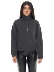 Bluza damska Leone 1947 Apparel Glam Winter ze stójką i zamkiem. Szare bluzy LEONE 1947 APPAREL, s, bez wzorów, bez kaptura. Za 126.26 zł.