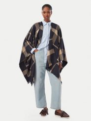 Barbour Ponczo Isabelle Tartan Serape LSC0501TN54 Granatowy Relaxed Fit. Niebieskie swetry Barbour, bez wzorów, bez ramiączek. Za 439.99 zł.