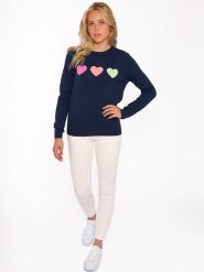 Zwillingsherz Kaszmirowy sweter "Hearts" w kolorze granatowym rozmiar: M. Niebieskie swetry Zwillingsherz, m, bez wzorów, z kaszmiru, bez ramiączek. Za 484.45 zł.