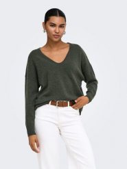 ONLY Sweter w kolorze khaki rozmiar: S. Brązowe swetry Only, s, bez wzorów, bez ramiączek. Za 85.45 zł.