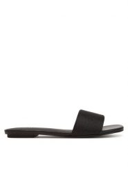 Calvin Klein Klapki Flat Slide Jacq HW0HW02389 Czarny. Czarne klapki Calvin Klein, bez wzorów, z materiału, bez obcasa. Za 209.99 zł.