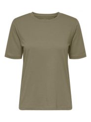 ONLY Koszulka w kolorze khaki rozmiar: S. Brązowe bluzki Only, s, bez wzorów, z bawełny, bez kołnierzyka, bez ramiączek. Za 30.56 zł.