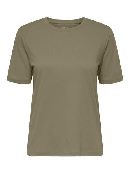 ONLY Koszulka w kolorze khaki rozmiar: S. Brązowe bluzki Only, s, bez wzorów, z bawełny, bez kołnierzyka, bez ramiączek. Za 48.73 zł.