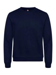 Clique Basic Roundneck blu granatowy — unisex bluza z dzianiny anty-bobblowej –. Niebieskie bluzy CLIQUE, uniwersalny, bez wzorów, z bawełny, bez kaptura. Za 158.26 zł.