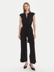 Calvin Klein Kombinezon LV044C066G Czarny Regular Fit. Czarne sukienki Calvin Klein, xl, bez wzorów, z syntetyku, bez kołnierzyka, bez ramiączek. Za 899.99 zł.