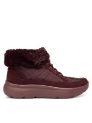 Skechers Trzewiki 144841/BURG Bordowy. Czerwone botki Skechers, bez wzorów, z materiału, bez obcasa, na płaskiej podeszwie, bez zapięcia. Za 399.99 zł.