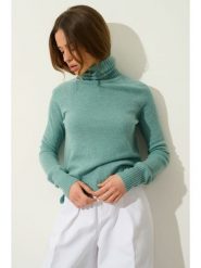 AUTHENTIC CASHMERE Kaszmirowy golf "Cassy" w kolorze turkusowym rozmiar: L. Niebieskie golfy AUTHENTIC CASHMERE, l, bez wzorów, z kaszmiru, bez ramiączek. Za 371.59 zł.