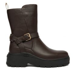 Botki Liu Jo. Brązowe botki Liu Jo, bez wzorów, bez obcasa, na płaskiej podeszwie, bez zapięcia. Za 849.99 zł.