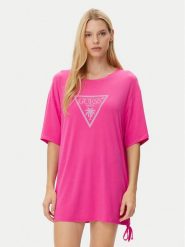 Guess T-Shirt E4GI00 K68D2 Różowy Regular Fit. Czerwone t-shirty Guess, m, z aplikacjami, z bawełny, bez kołnierzyka, bez ramiączek. Za 119.99 zł.
