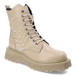 Beżowe Botki Artiker Modne Buty Damskie. Brązowe botki Artiker, bez wzorów, z jeansu, bez obcasa, bez zapięcia. Za 349.00 zł.