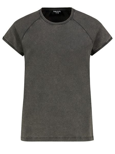 Sublevel Koszulka w kolorze antracytowym rozmiar: M. Czarne bluzki Sublevel, m, bez wzorów, z bawełny, bez kołnierzyka, bez ramiączek. Za 78.84 zł.