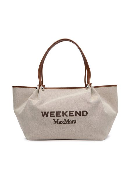 Weekend Max Mara Torebka Getto 2625516115 Brązowy. Brązowe shopper Weekend Max Mara, bez wzorów, z materiału, bez dodatków. Za 1,479.00 zł.