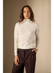 Perfect Cashmere Kaszmirowy sweter "Selania" w kolorze kremowym rozmiar: XL. Brązowe swetry Perfect Cashmere, xl, bez wzorów, z kaszmiru, bez ramiączek. Za 362.71 zł.
