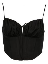 Gina Tricot Top w kolorze czarnym rozmiar: L. Czarne topy Gina Tricot, l, bez wzorów, bez kołnierzyka, bez ramiączek. Za 28.58 zł.