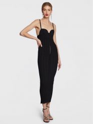 N°21 Sukienka koktajlowa 23E N2M0 AH01 7568 Czarny Slim Fit. Czarne sukienki m, bez wzorów, z wiskozy, wizytowe, bez kołnierzyka, bez ramiączek. Za 1,689.00 zł.