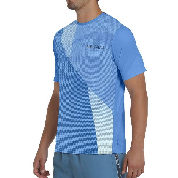 Bullpadel Brumo T-shirt. Niebieskie t-shirty bullpadel, bez wzorów, bez kołnierzyka, bez ramiączek. W wyprzedaży za 148.80 zł.
