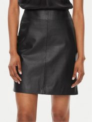 2NDDAY Spódnica skórzana Ceciliana 2000552642 Czarny Slim Fit. Czarne spódnice 2NDDAY, bez wzorów, ze skóry. Za 939.99 zł.