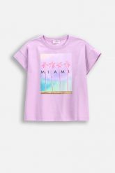 T-shirt z krótkim rękawem. Fioletowe t-shirty COCCODRILLO, s, bez wzorów, z bawełny, bez kołnierzyka, bez ramiączek. W wyprzedaży za 19.90 zł.