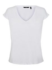 Vero Moda Koszulka "FILLI" w kolorze białym rozmiar: XL. Białe bluzki Vero Moda, xl, bez wzorów, bez kołnierzyka, bez ramiączek. Za 57.20 zł.