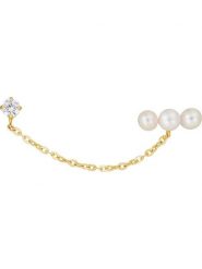 OR ÉCLAT Złote kolczyki-wkrętki "Perle montante" z perłami i cyrkonią rozmiar: onesize. Żółte kolczyki OR ÉCLAT, z cyrkonią, złote. Za 347.99 zł.