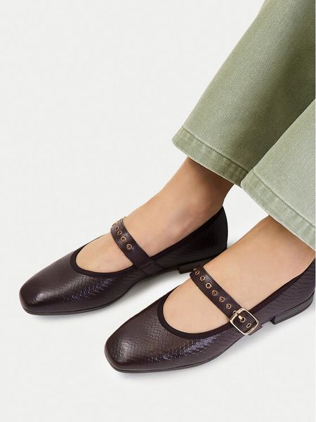 Lasocki Baleriny CEO-RST-ROMI-96 Brązowy ciemny. Brązowe baleriny Lasocki, bez wzorów, ze skóry, bez obcasa. Za 199.99 zł.