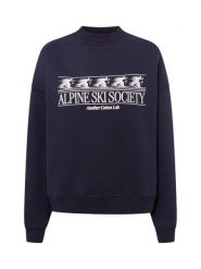 Another Cotton Lab Bluza - Alpine Ski Society Kobiety niebieski, XL. Niebieskie bluzy Another Cotton Lab, xl, bez wzorów, z bawełny, bez kaptura. Za 229.95 zł.