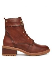 Pikolinos Botki W0D-8672 Brązowy. Brązowe botki Pikolinos, bez wzorów, ze skóry, bez obcasa, na słupku, bez zapięcia. Za 769.99 zł.
