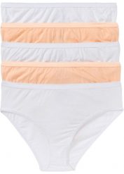 Figi maxi (5 par). Białe figi bonprix, bez wzorów. Za 74.99 zł.