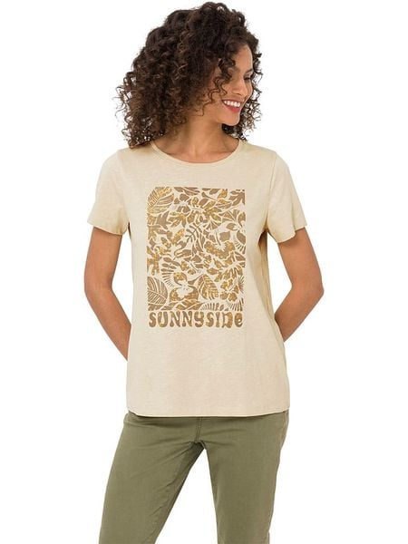 Heine Koszulka w kolorze beżowym rozmiar: 36. Brązowe bluzki Heine, bez wzorów, z bawełny, bez kołnierzyka, bez ramiączek. Za 34.99 zł.