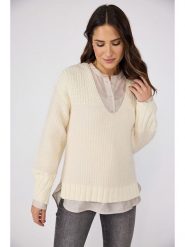 LIEBLINGSSTÜCK Sweter "Taline" w kolorze kremowym rozmiar: 34. Brązowe swetry LIEBLINGSSTÜCK, bez wzorów, z bawełny, bez ramiączek. Za 277.36 zł.