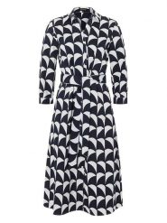 More & More Sukienka w kolorze granatowo-białym rozmiar: 40. Czarne sukienki More & More, bez wzorów, z tkaniny, bez kołnierzyka, bez ramiączek, midi. Za 165.99 zł.