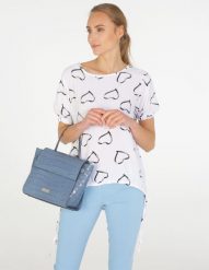 Wzorzysta bluzka. Bluzki Unisono, s, bez wzorów, z tkaniny, bez kołnierzyka, bez ramiączek. Za 99.00 zł.