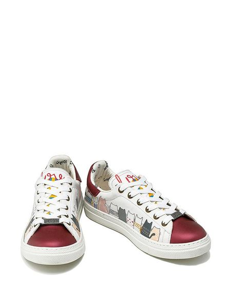 Goby Skórzane sneakersy w kolorze bordowo-białym rozmiar: 42. Białe trampki Goby, bez wzorów, bez zapięcia. Za 260.99 zł.