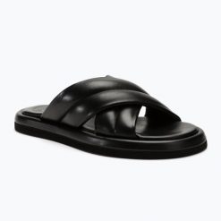 Klapki damskie GANT Clareha. Czarne klapki GANT, bez wzorów, z materiału, bez obcasa. Za 529.99 zł.