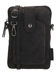 Beagles Skórzana torebka "Lourenza" w kolorze czarnym na telefon - 13 x 19 x 2 cm rozmiar: onesize. Czarne torby na ramię Beagles, bez wzorów, z materiału, przez ramię, bez dodatków. Za 88.64 zł.
