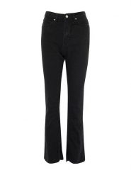 Trendyol Dżinsy - Slim fit - w kolorze czarnym rozmiar: 42. Czarne jeansy Trendyol, bez wzorów, z podwyższonym stanem. Za 92.42 zł.