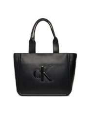Calvin Klein Torebka Bold Ck Medium Tote LV04F3218G Czarny. Czarne torebki klasyczne Calvin Klein, bez wzorów, ze skóry, bez dodatków. Za 649.99 zł.