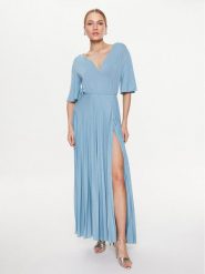 Marella Sukienka wieczorowa Dire 36260328 Niebieski Regular Fit. Niebieskie sukienki Marella, s, bez wzorów, z wiskozy, wizytowe, bez kołnierzyka, bez ramiączek. Za 1,499.00 zł.