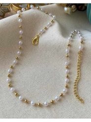 Luseera Pozłacany naszyjnik - dł. 45 cm rozmiar: onesize. Białe naszyjniki Luseera, z perłą, pozłacane. Za 34.99 zł.