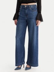 Guess Jeansy W5BA1C D0615 Niebieski Wide Leg. Niebieskie jeansy Guess, z aplikacjami. Za 479.70 zł.