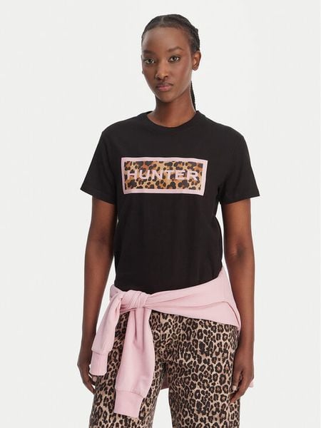 Hunter T-Shirt Essentials HARW0011261 Czarny Regular Fit. Czarne t-shirty Hunter, xs, bez wzorów, z bawełny, bez kołnierzyka, bez ramiączek. Za 64.99 zł.