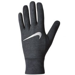 Rękawiczki Do Biegania Damskie Z Polaru DriFIT. Szare rękawiczki Nike, bez wzorów, z polaru, sportowe. Za 271.99 zł.